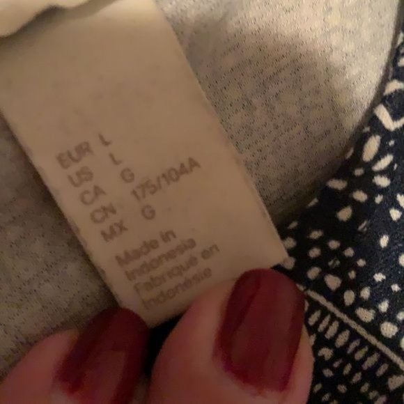 H&M Sleeveless A-Line Print Dress Blue - Picture 4 of 5